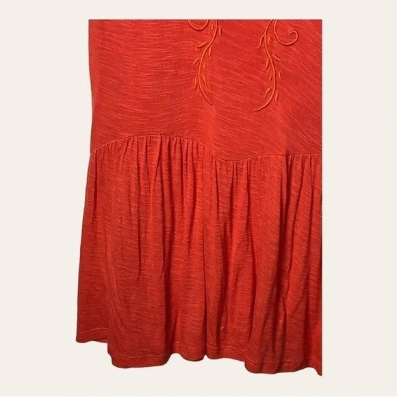 0431W. FREE PEOPLE CANDY CRAFTY KNIT TOP SIZE MEDIUM ORANGE IN COLOR WITH MESH - Picture 6 of 12